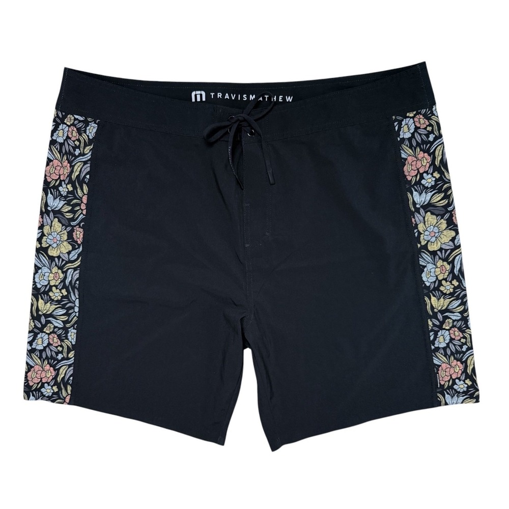 Travis Mathew 40 Waist Black Board Shorts‎ Swim Shorts Trunks NWOT
